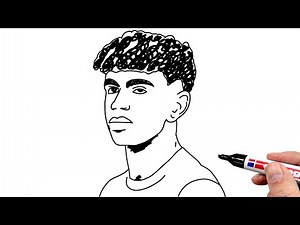 How to Draw Lamine Yamal - Euro 2024
