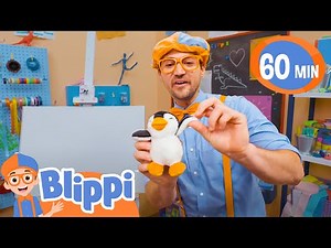 BLIPPI Teaches How To Draw A Penguin | How to Draw Animals for Kids | Moonbug Art for Kids Hub 🖌️