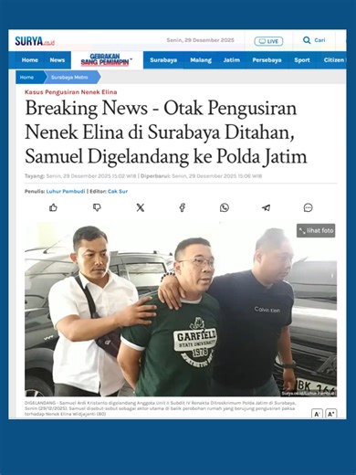 Samuel Ardi Kristanto Ditahan Polda Jatim atas Dugaan Perusakan