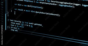 hacker programmer writes malicious code on laptop, cyber security concept