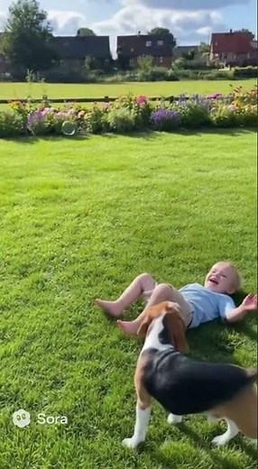 Sunny Garden Fun: Toddler Chasing Bubbles with Puppy 🐶🌸 | Cute Outdoor Playtime