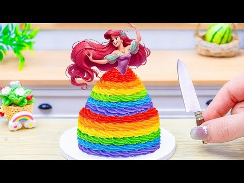 Colorful Rainbow Cake Recipe🌈How to Make Delicious Mini Princess Rainbow Chocolate Cakes