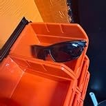 Ultrawall Wall Mounted Storage Bins, Plastic Hanging Storage Organizer Bins, Garage Tool Storage System for Screws, Nuts, Bolts, Nails, and Small Hardware Parts, 12x bins & 3 x rails, Blue