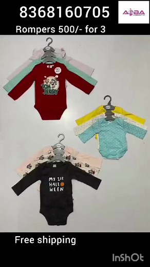 *Baby rompers ₹500/- for set of 3. Size 0months to 24 months* *Free shipping* Gpay ✔️ Paytm ✔️ Bank transfer ✔️ No COD ❌ Prepayment only *Free shipping* 🥳🥳 For Booking pls share screenshot 👇 WhatsApp number 8368160705 WhatsApp link https://wa.me/918368160705 #aiba3 #AIBAFamily #ILOVEAIBA #womennightwear #kidsnightsuits #Designerweardresses #aibaseller | AIBA 3.0 : All India BusinessWomen's Association