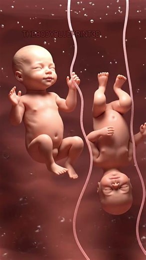 Amazing 3D Medical Animation of Twin Fetuses in the Amniotic Sac