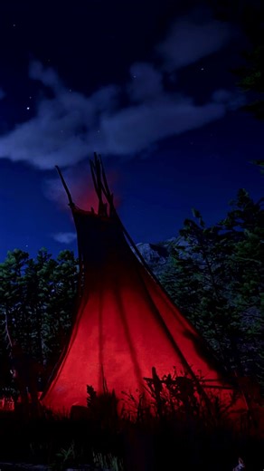 Warm Light in the Tent 🌙 | Indian Camp Ambience | RDR2 #naturesounds #campfire #rdr2