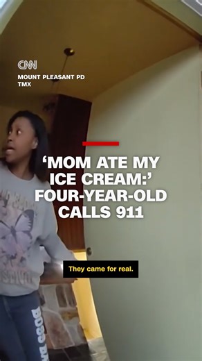 Body camera video captured the moment police showed up at a Wisconsin home after a four-year-old boy called the police because his mom ate his ice cream. https://cnn.it/3Duebu5 | CNN