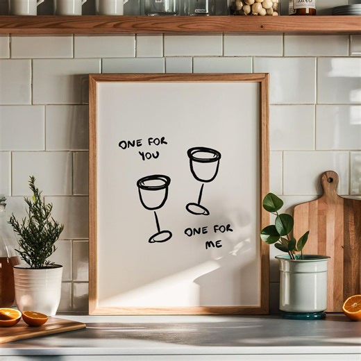 Trendy Kitchen Printable, Aesthetic Kitchen Decor, Typography Print, Modern Kitchen Digital Art, Minimalist Kitchen, Hand Drawn Coffee Print - Etsy