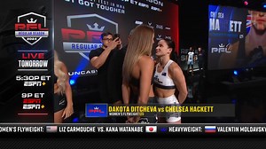 5.3K views · 48 reactions | The 2023 PFL Europe Women’s Flyweight Champion Dakota “Dangerous” Ditcheva takes on former WBC and WMC Muay Thai Champion Chelsea Hackett in this Women’s Flyweight Regular Season matchup. [ #PFLRegularSeason | Thur, June 13 | 9pm ET on ESPN ] | PFL MMA | Facebook