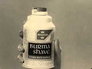1960's commercial American Safety Razor Burma Shave Shaving cream