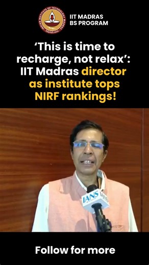 We are glad to share that, IIT Madras has once again created history in the NIRF Rankings 2025!! • No. 1 in Engineering for the 10th consecutive year • No. 1 Overall for the 7th consecutive year • No. 1 in Innovations, after moving up from No. 2 last year With these milestones, IIT Madras reaffirms her leadership in education, research, and innovation #iitmadras #nirf #iit #engineering | IIT Madras BS Degree Programme