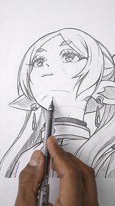MD Abdul Kaium on Instagram: "How i draw Frieren Looking up 😂 enjoy #frieren #reels #drawing #drawingsketch #drawinganime #art #fypシ #painting #sketch #art #paint #drawing #anime #fypreelsシ゚"