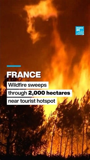 France : Wildfire sweeps through 2,000 hectares near tourist hotspot • FRANCE 24 English