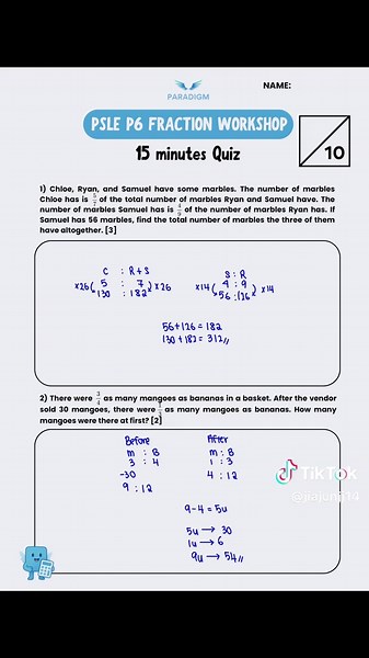 Join Our PSLE Fraction Workshop for Students