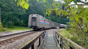 15K views · 336 reactions | The Amtrak Cardinal crossing the New River at Hawks Nest in the New River Gorge, Fayette County. | Vintage West Virginia | Facebook