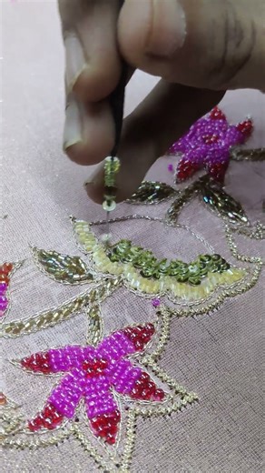 sequins embroidery flower for beginners| sequins arri work tutorial