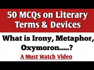 Literary Terms & Devices 50 MCQs | Irony Metaphor Catharsis Oxymoron | Competitive Exam UGC NET UPLT