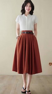 Linen Full Circle Skirt With Pockets, Pleated High Waist Skirt Women, Swing Midi Skirt, Summer Skater Skirt, Flared Knee Length Skirt 4973 - Etsy