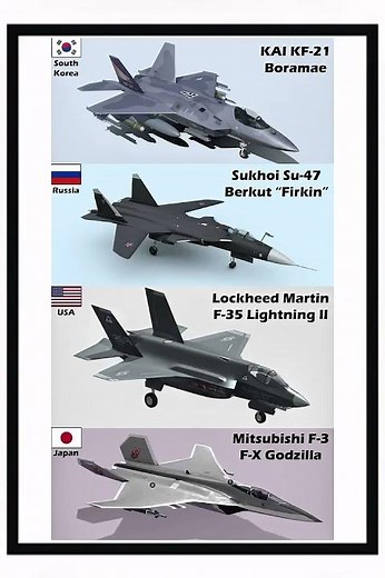 🇰🇷KF-21 vs 🇷🇺Su-57 vs 🇺🇲F-35 vs 🇯🇵F-3 Godzilla | Fighter Jet Comparison 2025! 🚀✈️ (720p)