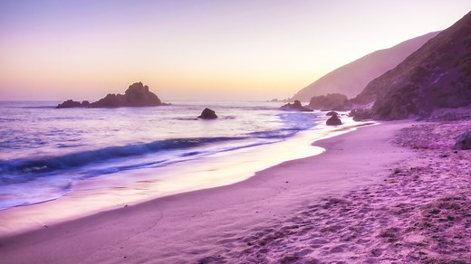 Lesser-known US beach where the sand turns from pink to purple