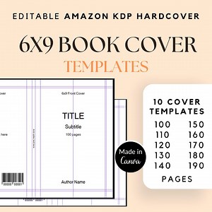 6x9 KDP Hardcover Book Template, KDP Template Canva, Canva KDP Cover Templates, 100-190 Editable Pages, Canva Hardcove Book Cover Design - Etsy