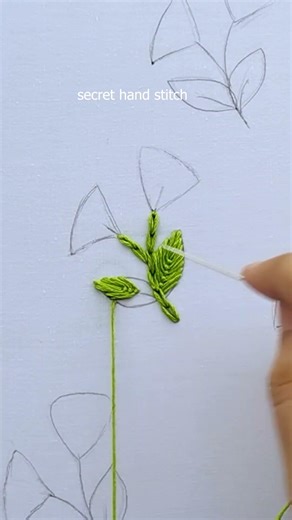 How to easy embroidery fly leaf stitch tutorial #embroidery #design #shortvideo