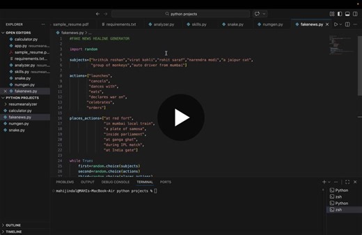 Python Fake News Headline Generator Project | Mahi Jindal posted on the topic | LinkedIn