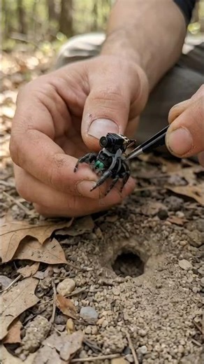 Tiny Jumping Spider POV 🕷️ | Real Micro Camera Inside Underground Spider Colony