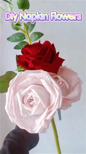 DIY Napkin Rose🌹Easy & Beautiful | Diy Napkin flower✨#diyflower #napkinRose #handmade #craft #shorts