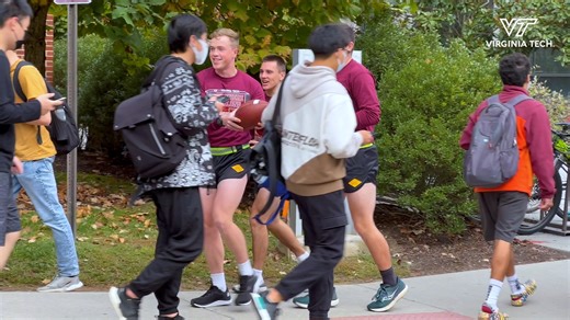 🏈 The Game-Ball Run tradition started in the 1970s with a yearly Virginia Tech football game against Virginia Military Institute, then played at Victory Stadium in Roanoke. Students with the Ranger Company would run the game ball from Blacksburg to Roanoke ahead of the rivalry matchup Now, the tradition involves running the game ball around Virginia Tech's Blacksburg campus, giving Hokies the opportunity to touch it and impart good luck to the team. The ball will be delivered to the referees on