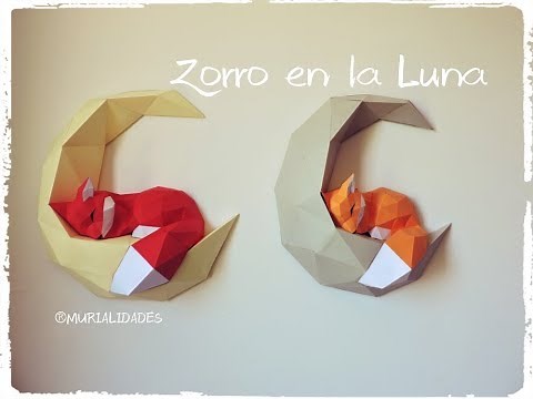 🦊 Zorro en la Luna 🌙 3D PAPERCRAFT - FOX on the MOON. Consigue las plantillas.