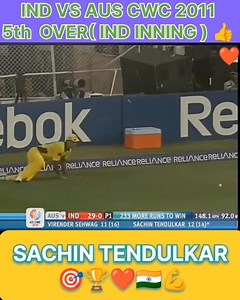 IND VS AUS CWC 2011, 5th OVER (IND INNING) 🏏️💥👏 #rohitsharma #bcci #ICC #reels #INDvsAUS #post #msdhoni #sachintendulkar #cricket | Dinesh Yadav