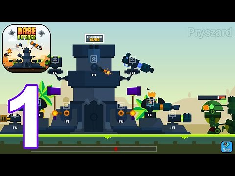 Base Defense - Gameplay Walkthrough Part 1 Tutorial All Turrents & Max Base Upgrade (iOS,Android)