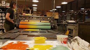 2.7K views · 40 reactions | We can’t bring what’s happening outside into the print shop, but we can surround ourselves with the colors of the season! Hope your week is off to a productive start! | Hatch Show Print | Facebook