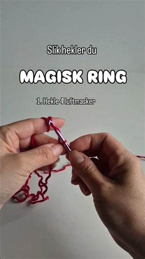 Slik hekler du magisk ring / sirkel #hekling #crochet #bøttehatt #crochettutorial