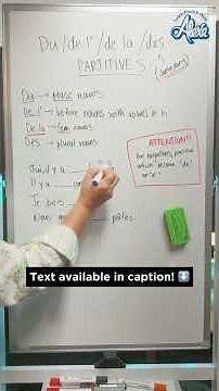 Part 1 of Partitive Articles (du/ de la /de l'/des) EXPLAINED 🇫🇷