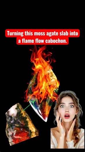 20 reactions · 22 shares | Turning a moss agate slab into a flame flow cabochon — handmade from start to shine.   From slab to cabochon — follow for more transformations. #MossAgate #FlameFlowCabochon #LapidaryArt #CabochonCutting #FromSlabToCabochon #HandmadeCabochon #LapidaryLife #SatisfyingProcess | Yazid Ikhsani | Facebook