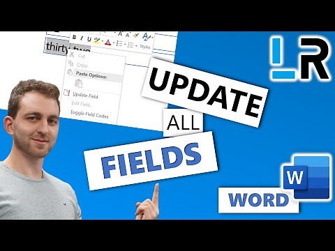MS Word Update All Fields - 1 MINUTE