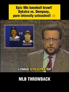 On August 20, 1990, at Dodger Stadium, 27-year-old Lenny Dykstra faced 40-year-old Rick Dempsey in a game between the Philadelphia Phillies and the Los Angeles Dodgers. Both players were known for their toughness, representing two different generations of baseball. #baseball #MLB #MLBThrowback #throwback | MLB Throwbacks