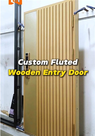 Custom Fluted Wooden Entry Door for Your Home