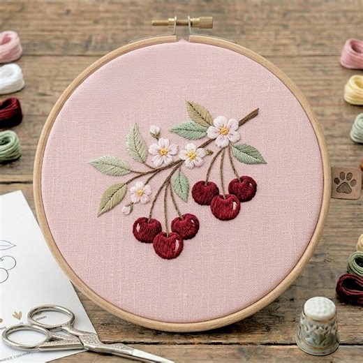 Cherry Blossom Embroidery Pattern, Floral Branch Hand Stitch Design (digital Download) - Etsy