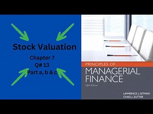 Lec-8 Stock Valuation | | Exercise chapter 7 | Questions & Solution | Smart Life Diaries by Hassan