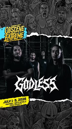 Obscene Extreme Festival on Instagram: "••• OEF 2026 l GODLESS ••• 🎟️ Tickets • Vstupenky: tickets.obsceneextreme.cz 🇬🇧 GODLESS: INDIA’S DEATH METAL WAR MACHINE ARRIVES AT OEF 2026!!! GODLESS are India’s most lethal extreme metal export, bringing fast, thrash-infused death metal forged in the depths of the Hyderabad underground. Since forming in 2015, the band have built an uncompromising reputation on sheer speed, precision, and unapologetic aggression. Their debut EP "Centuries of Decadence
