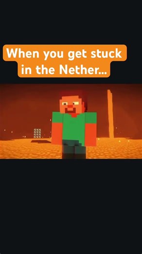 When you get stuck in MINECRAFT NETHER without blocks! #minecraftanimation #funny #nether #foryou