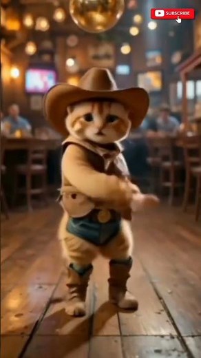 🐾 Cute Cat in Cowboy Hat Dancing | Viral Funny Cat Video 2025