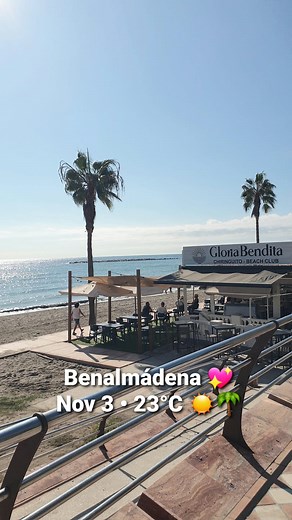 🇪🇸 Beautiful sunshine in Benalmádena today, November 3 — 23°C and perfect for a seaside walk! 💖🌴 #Benalmadena #CostaDelSol #SpainVibes #SunnyDay #NovemberInSpain #BeachVibes #SpainTravel #malagaspain #morningnhu | Morning Nhu