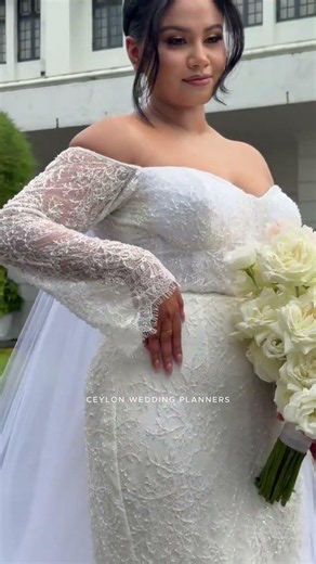Melani & Shanil 🤍 | Beautiful Sri Lankan Bridal Look #shorts