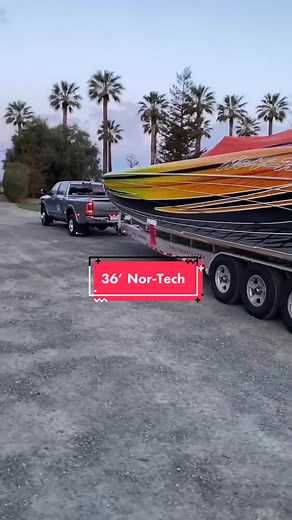 36’ Nor-Tech heading from Discovery Bay, Ca to Teague Marine for a spring tune up. #boatsgonewild #powerboats #dreams #boattransport #california