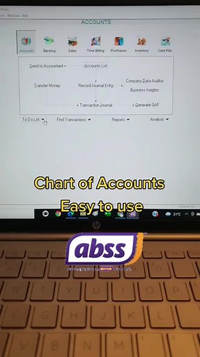 ABSS Accounting - Chart of Accounts Easy to use #abssmalaysia #inventory #abss #accounting #myob