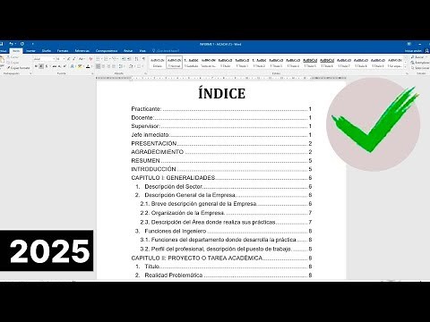INDICE automático para Tesis, Tesina, Monografías en Word